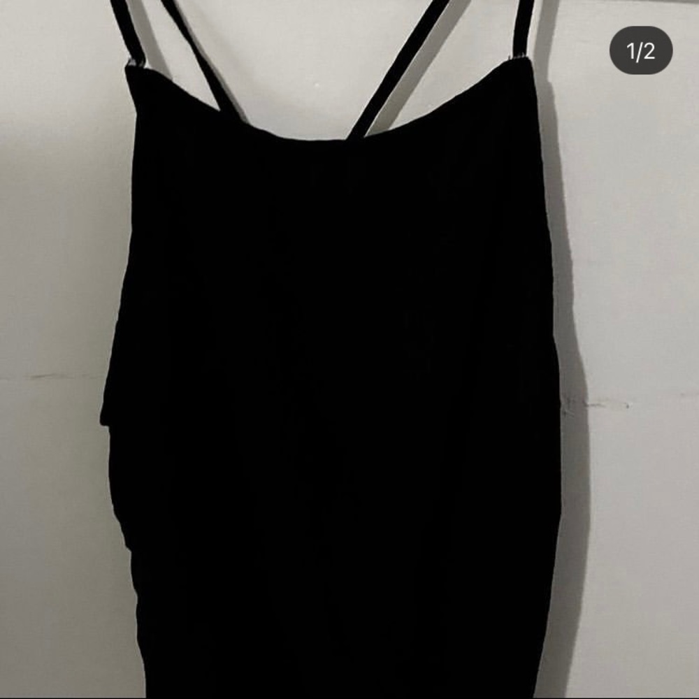 Brandy Melville black open back crop top Size S
